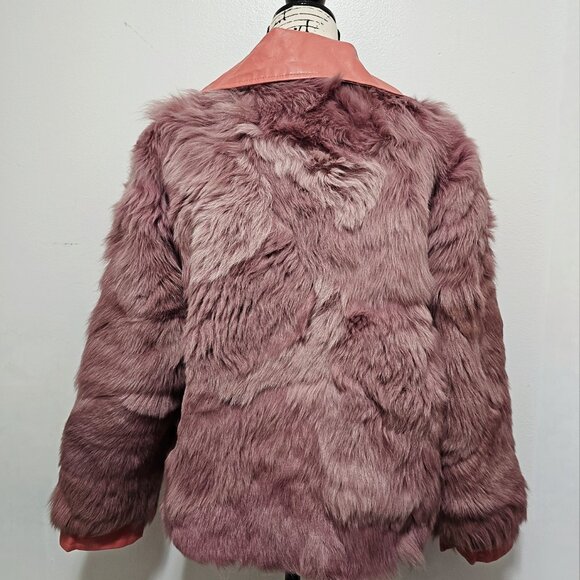 New Real Toscana Sheepskin Lamb Fur Coat Jacket Dusty Pink Rose Lilac No MinkFox - Picture 4 of 5